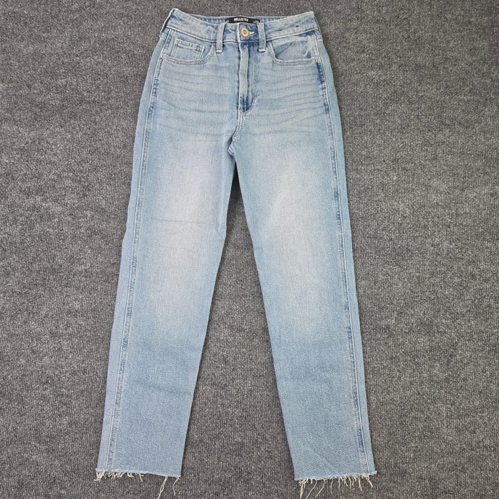 Hollister Ultra High Rise Mom Jeans Women's 23S 000S Light Wash Stretch Denim